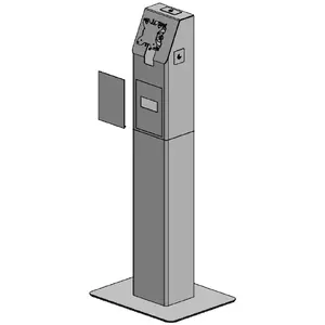 Floor-standing self-service kiosk Ergonomic Solutions SPK400-02 adjustable height durable design