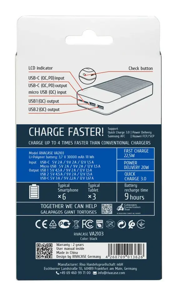 Rivacase VA2103 Portable Power Bank 30000 mAh Photo 20