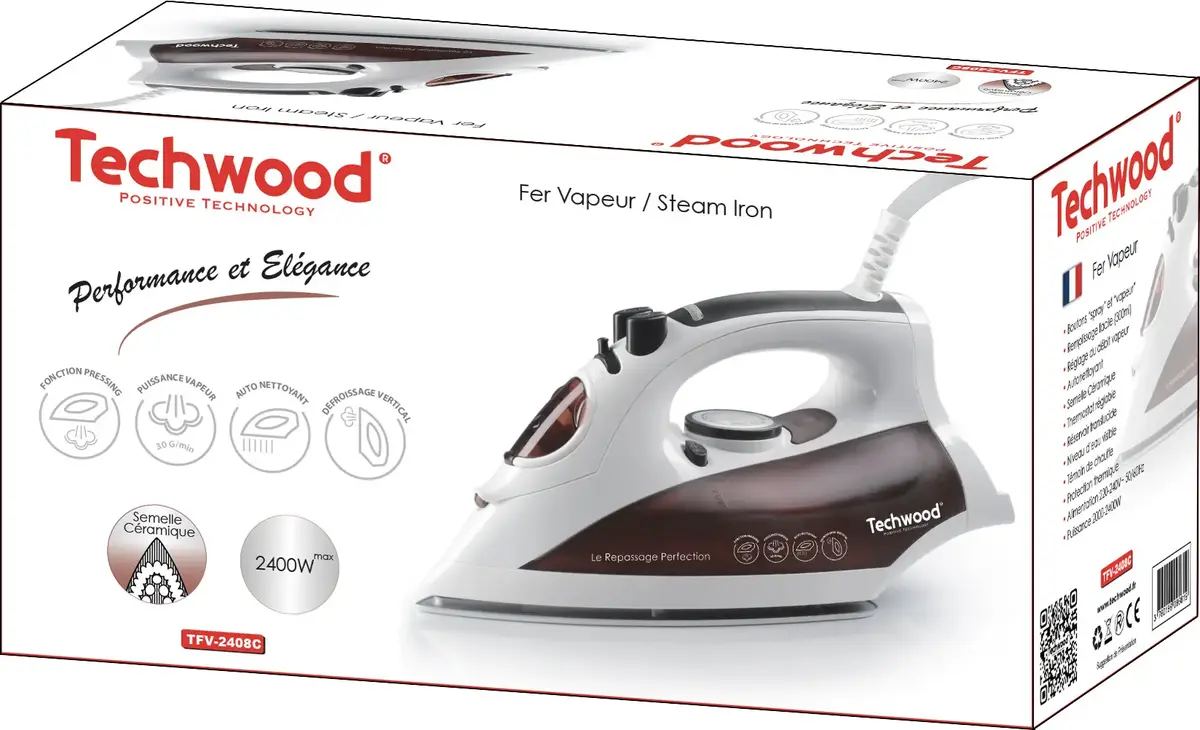 Tvaika gludeklis Techwood TFV-2408C 2400 W Photo 2