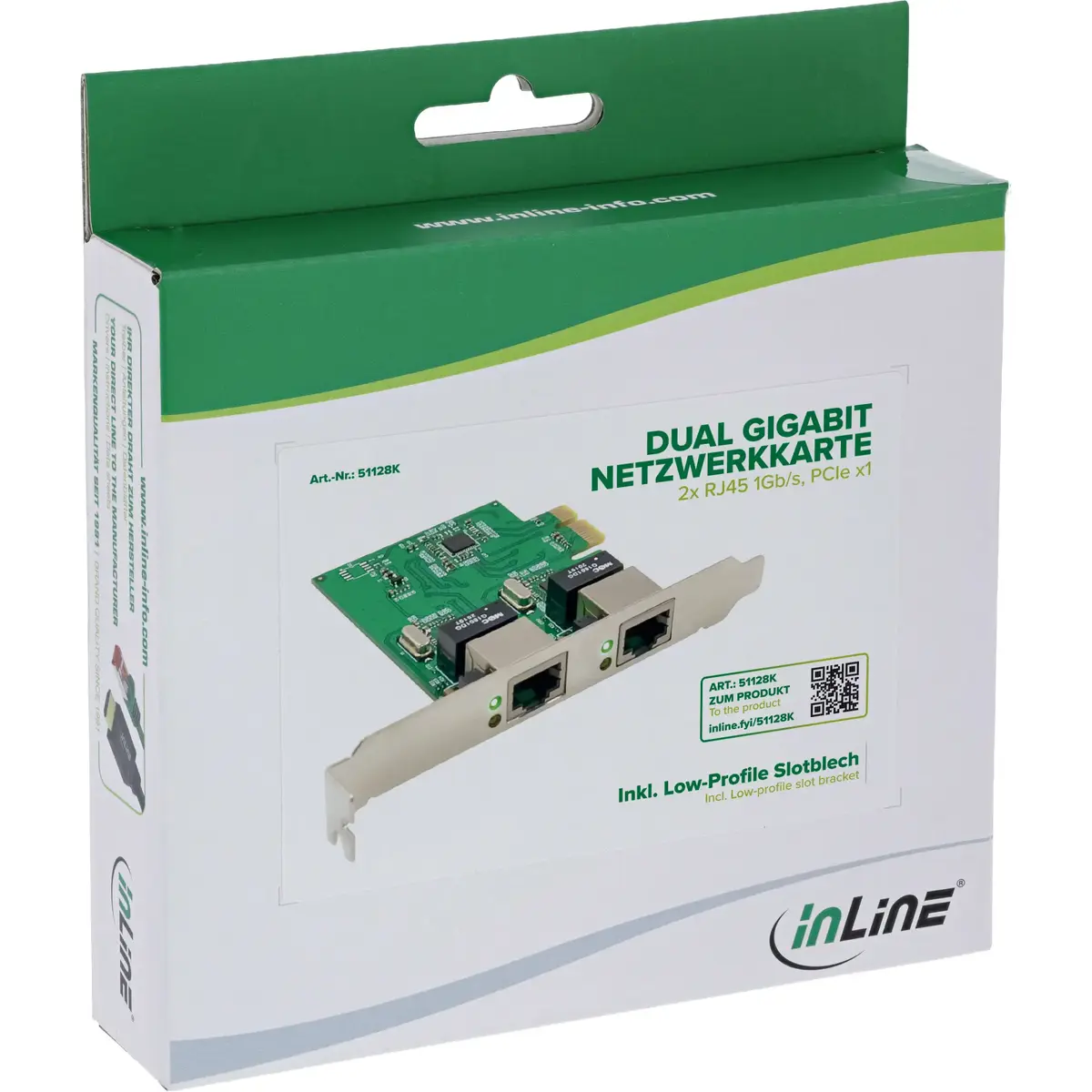 InLine 51128K Dual Gigabit PCIe Network Card Photo 7