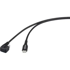 USB cable Renkforce RF-6721078 USB 2.0 with USB-C 180° rotated connector, black