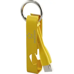 USB cable Renkforce RF-6721080 USB 2.0 USB-A to USB-C yellow keychain