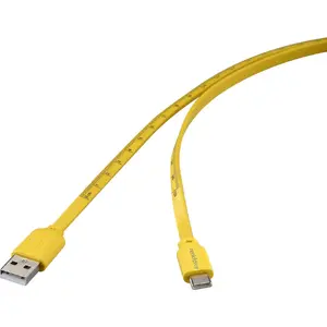 Renkforce RF-6721076 USB Kabelis USB 2.0 USB A uz USB C 1 m dzeltens 0.48 Gbit/s 15 W
