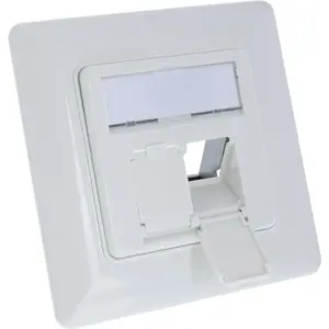 InLine frame set for 2x RJ45 keystone SNAP‑In, white RAL9010