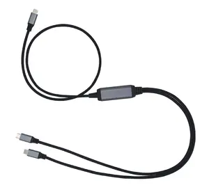 USB Type-C Power Splitter c-tech CB-USB-PDPS-1B 100W 0.7m cable with PD passthrough