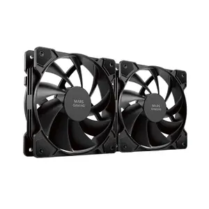 Mars Gaming MFPROX2 Computer Case Fan 12 cm Black 2-Pack Hydraulic Bearing 1200 RPM