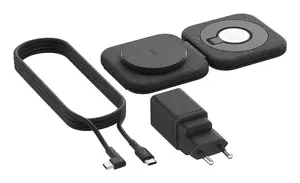 Belkin BoostCharge Pro WIZ026VFBK iekštelpu bezvadu lādētājs ar maiņstrāvas barošanas avotu un USB Type-C pieslēgvietu austiņām, viedtālrunim un viedpulkstenim