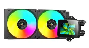 Mars Gaming MLVISION240 Viss vienā šķidruma dzesēšanas sistēma procesoram ar 360 grādu LCD displeju, 12 cm ventilatoru, 800-2300 RPM, hidrodinamisko gultni un melnā krāsā