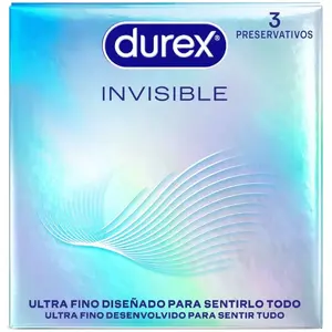 Condoms Durex Ultra Thin Invisible — pack of 3, extra-thin latex protection