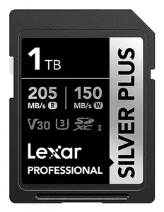 SDXC Memory Card Lexar Professional SilverP UHS‑I 1 TB, Read 205 MB/s, Write 150 MB/s, UHS‑I