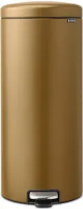 Pedal Bin BRABANTIA NewIcon 30 L Warm Brass – 30 litre step trash can, pedal-operated, soft-close lid