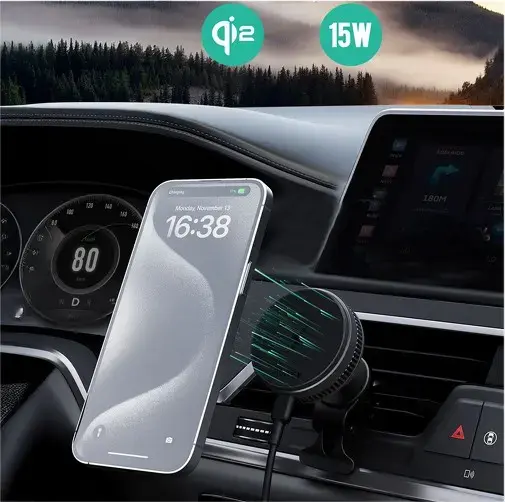 Aukey HD-MC13A MagSafe wireless car vent mount Photo 2