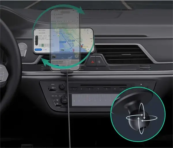 Aukey HD-MC13A MagSafe wireless car vent mount Photo 5