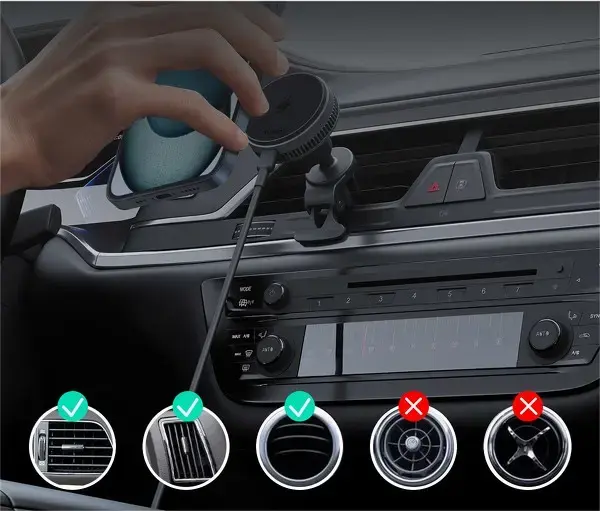 Aukey HD-MC13A MagSafe wireless car vent mount Photo 6