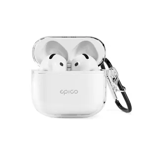 Protective transparent case for Apple AirPods 4 Epico — slim hard shell, clear finish