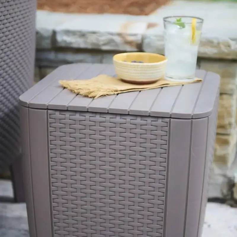 Keter Luzon Flat Wicker dārza galds un kaste Photo 2