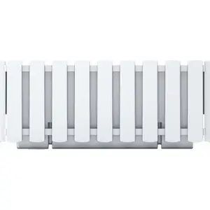 Flower box Prosperplast Boardee DDEF400 White – balcony planter, rectangular plastic, fits rail and ledge