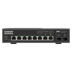 Slēdzis QNAP QSW-L3208-2C6T, 6x 10GbE porti, 2x 10G SFP+/NBASE-T kombi