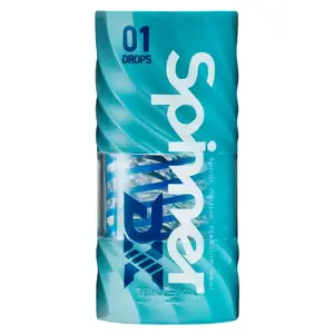 Atkārtoti lietojams masturbators TENGA Spinner Deluxe 01 Drops Silicone, iekšējā spirāle, iekļauts lubrikants un žāvēšanas futlāris