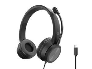 Austiņas CONCEPTRONIC POLONA05BC — stereo USB‑C, trokšņu slāpējošs mikrofons, apļveida (circumaural), kabelis 2 m, 20–22000 Hz, melnas