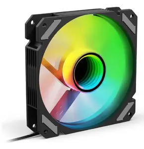 Computer case fan Sharkoon SHARK Mirror RGB PWM REVERSE 120 mm, 500–1500 RPM, FDB, 99.52 m³/h, black