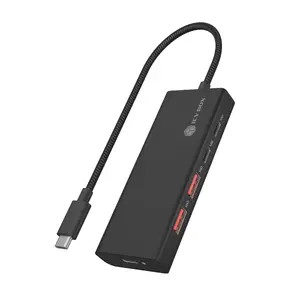 USB-концентратор icybox IB-HUB1436-CPD — проводной USB 3.2 Gen 2 Type-A, 10 Гбит/с, USB‑PD до 100 Вт, алюминий, чёрный