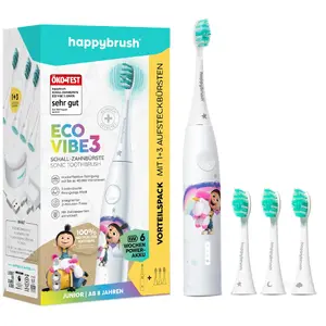 Electric Toothbrush Happybrush ECO VIBE KIDS Agnes + 3 Refills