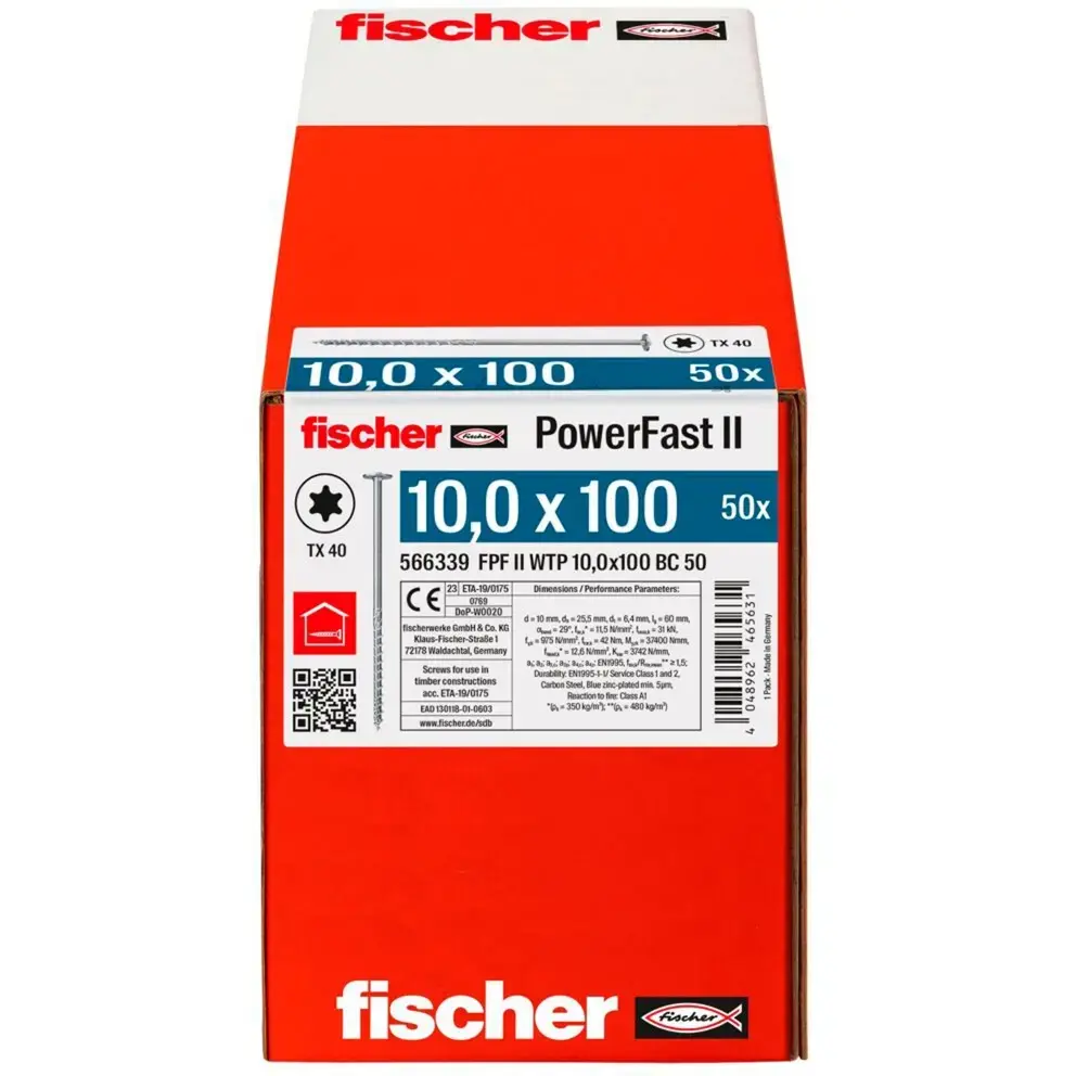FISCHER PowerFast II 10.0x100 мм саморез для дерева Photo 3