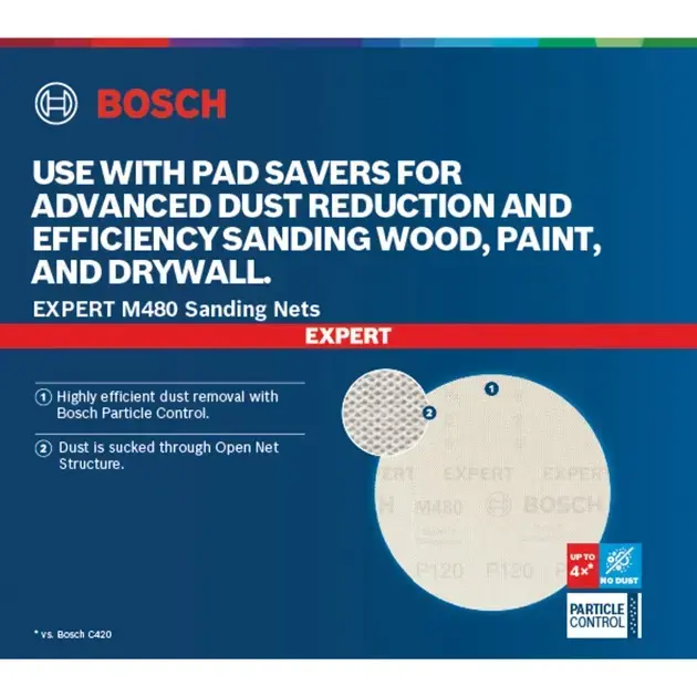 Sanding sheets Bosch Expert M480 150 mm K400 Photo 3