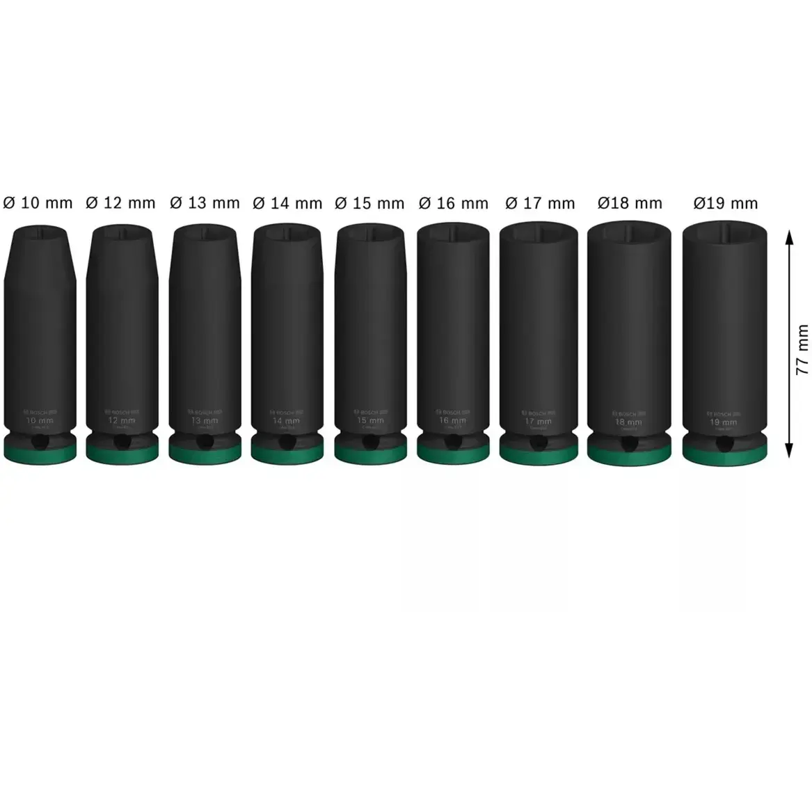 Bosch PRO 1/2" 9 предметов глубоких головок Photo 3