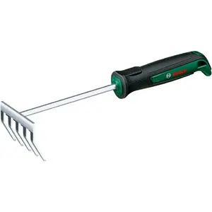 Garden hand rake Bosch 06008B5700 — width 8.7 cm, green/black