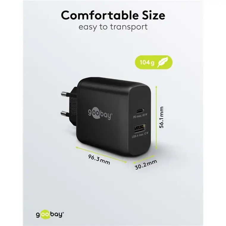 USB-C ātrs lādētājs GOOBAY 65409 65W Photo 5