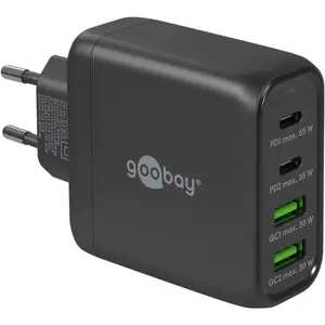 USB‑C многофункциональное быстрое зарядное устройство GOOBAY 64817 68W Power Delivery GaN, 1x USB‑C PD + 1x USB‑A