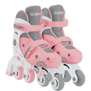 Children's learning skates GLOBBER 2 in 1 size 30–33 pink – adjustable beginner inline/quad set