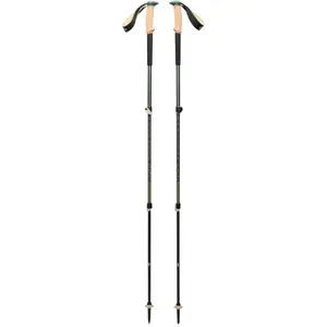 Trekingo nūjas Black Diamond Trail Cork, regulējamas 100–140 cm, alumīnijs, korķa/EVA rokturis, 3 daļas, zaļi/bezīgas