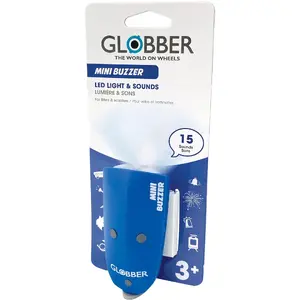 Bicycle/Scooter Mini Buzzer GLOBBER 530-100 dark blue — compact audible safety horn
