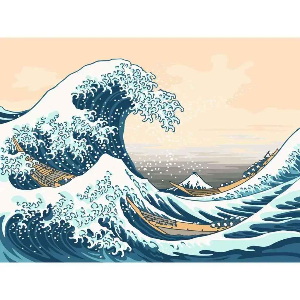 Ravensburger CreArt The Great Wave Hokusai 23690 paint kit Photo 2