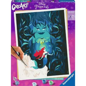 Набор для рисования Ravensburger CreArt Disney «Ариэль и Урсула» 23732 — комплект с преднапечатанным рисунком для детей