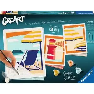 Набор для рисования Ravensburger CreArt Gallery Wall Set «На пляже» 23901 — комплект для творчества с панелями-рамками