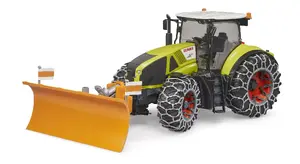 Трактор BRUDER Claas Axion 950 со снегоуборочным отвалом и цепями противоскольжения