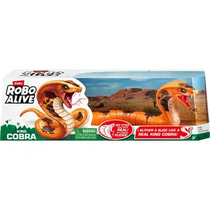 Toy Zuru Robo Alive King Cobra with realistic movement and sound, battery-powered interactive figure
