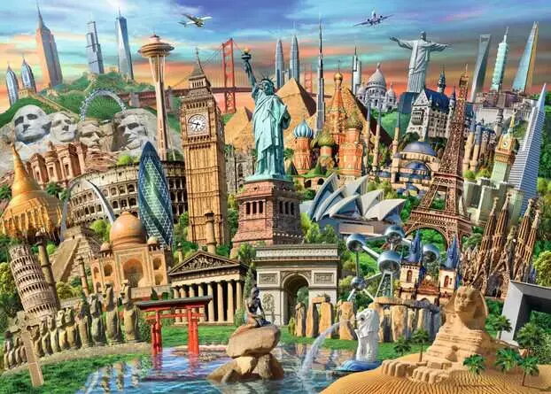 Ravensburger Puzle Colour 1000 gabalas Celtnes