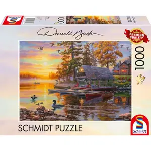 Пазл 1000 элементов schmidt spiele Darrell Bush «Boathouse with Canoes», 1000 деталей