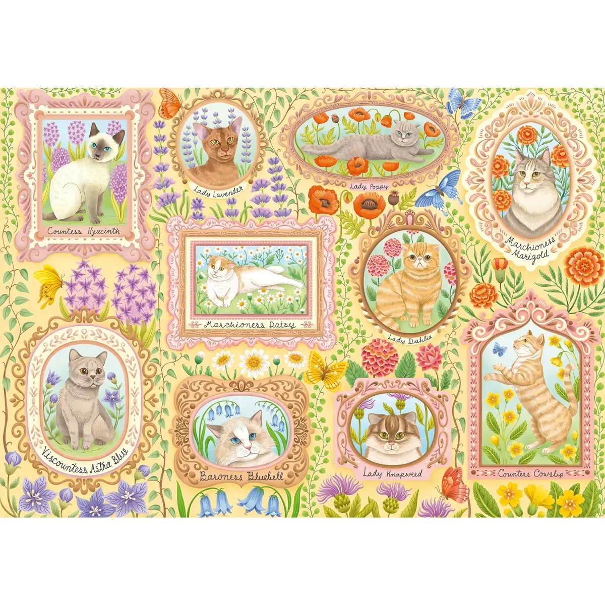 Jigsaw Puzzle schmidt spiele Noble Cats in Blossom 1000 Photo 2