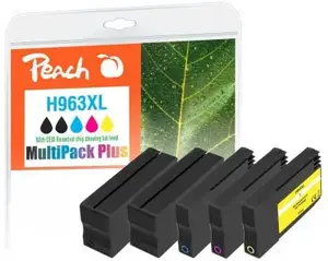 Tintes kasetju komplekts PEACH PI300-1032 Saderīgs High (XL) Yield Melna, Cian, Rozā, Dzeltena 5 gab.