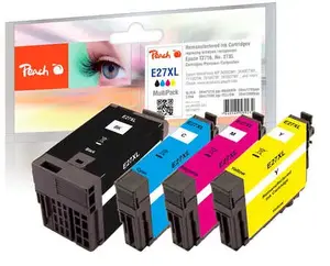 Комплект картриджей PEACH PI200-441 для Epson совместимый — Черный/Голубой/Пурпурный/Желтый, 20 мл, 4 шт.