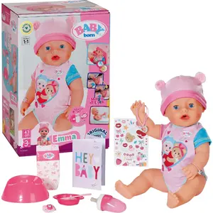 Lelle Zapf Creation BABY born Emma 43 cm ar mīkstu ķermeni, reālistiska rotaļlieta lomu spēlēm