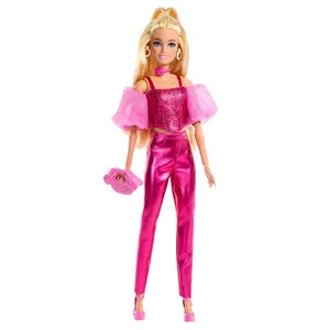 Modes lelle Mattel Barbie Deluxe Style Fashion Doll #5 Metāliska rozā apģērbs