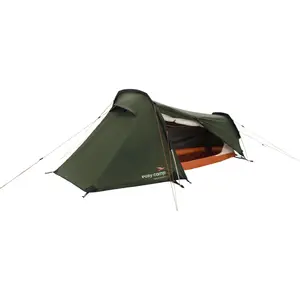 Туннельная палатка easy camp Sarek 1 (тёмно-зелёная/оранжевая, 2025) — одноместная, туннельная конструкция