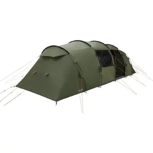Family tunnel tent easy camp Leka Twin 8 — olive green, 2025 model, capacity 8